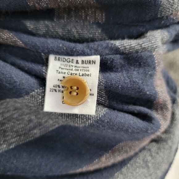 Bridge & Burn Mens Wool Blend Gray Long Sleeve Button-Up Shirt Large Casual - Picture 4 of 10